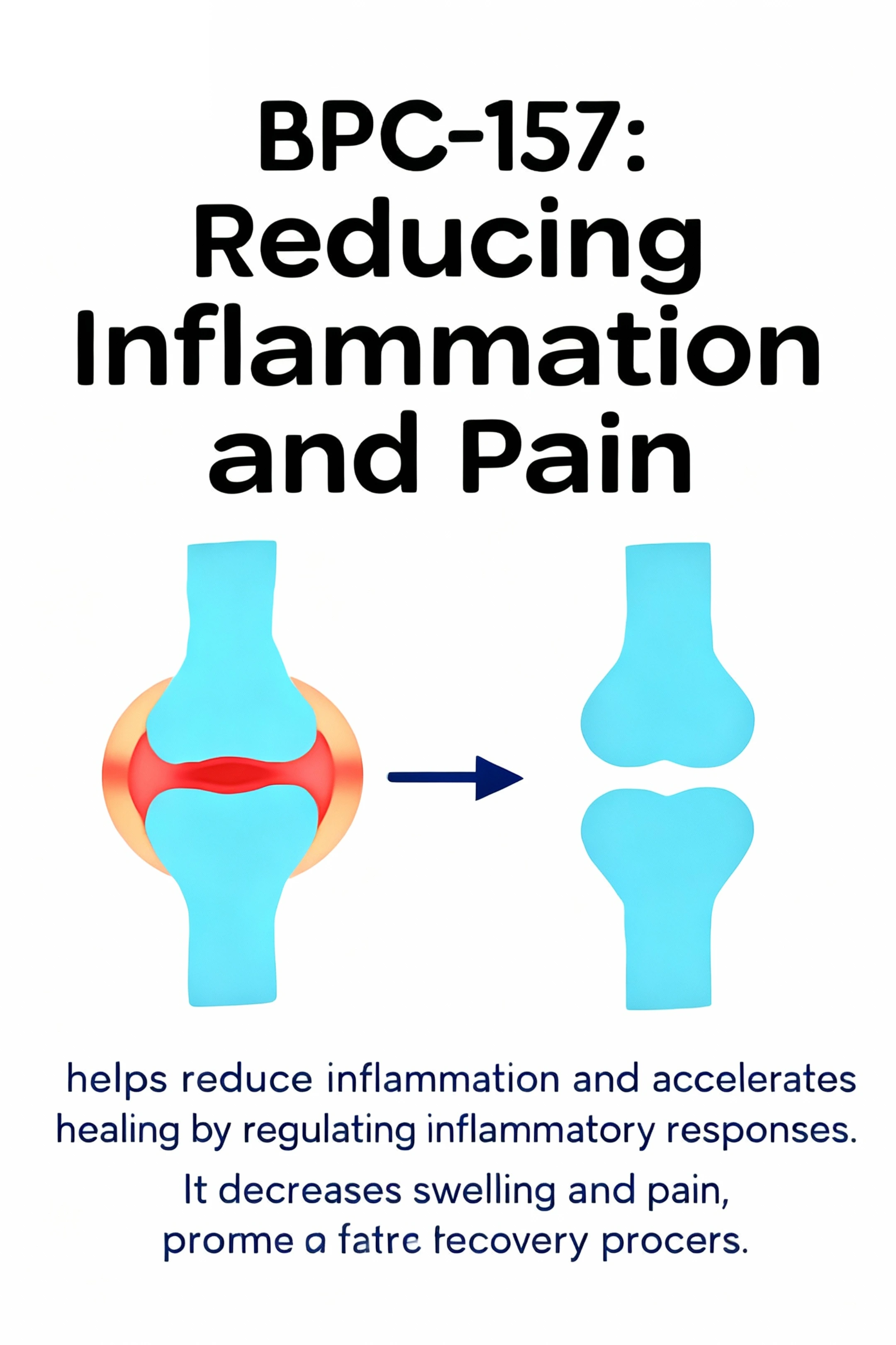 Two knee-joint illustrations in an archived BPC-157 inflammation infographic.