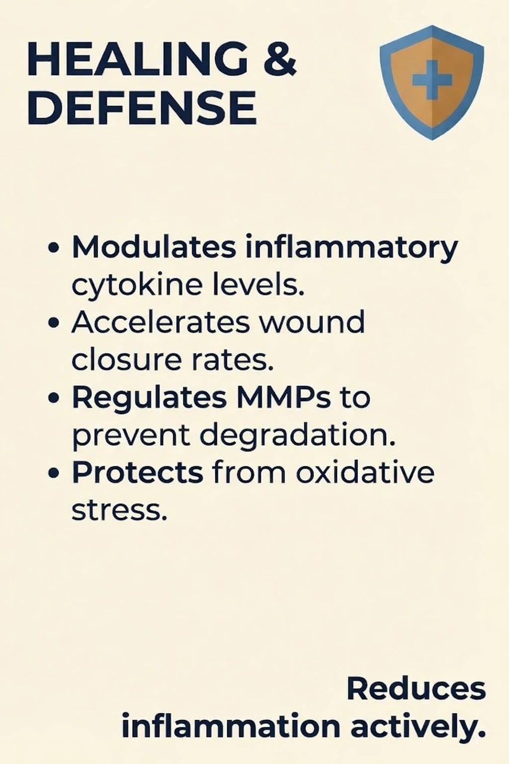 A shield icon accompanies the original GHK-Cu discussion of inflammation and oxidative stress.