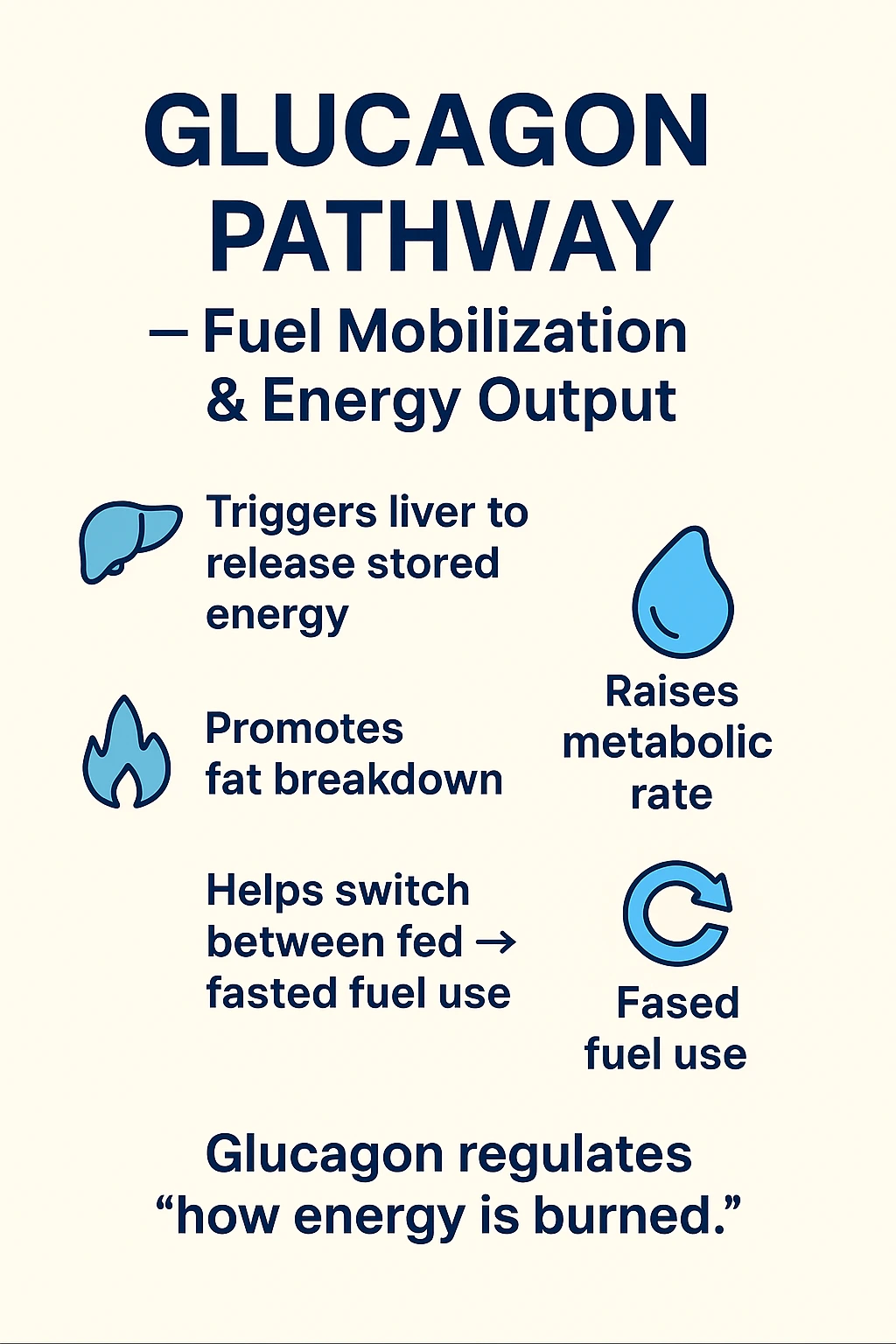 Liver, flame and fuel-switching icons in the Survodutide glucagon pathway explainer.
