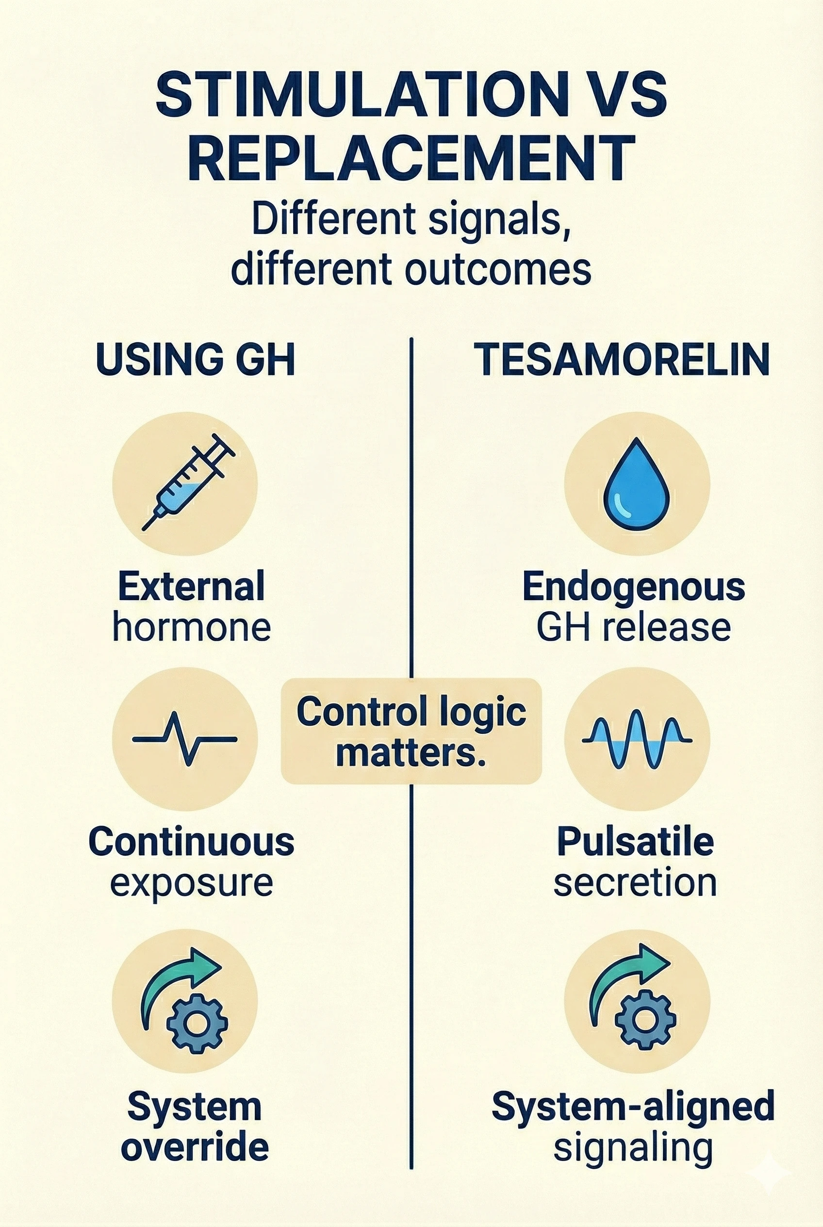Supplemental comparison of growth-hormone stimulation and replacement using pulse-wave diagrams.
